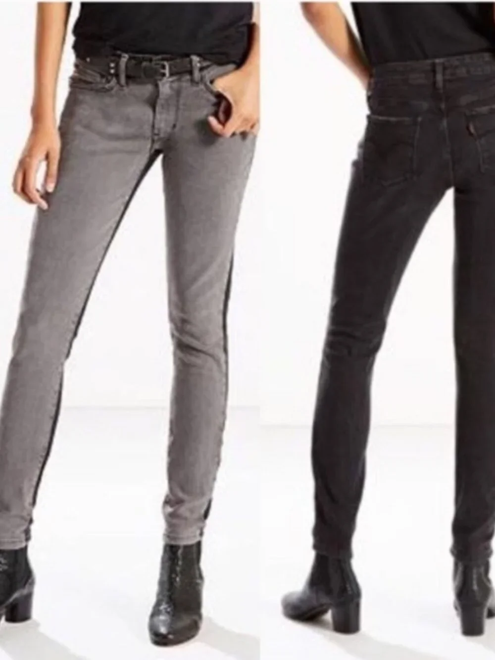 Levi’s 711 Skinny Jeans Grey & Black Two Tone Color, Women’s SZ W30 L32